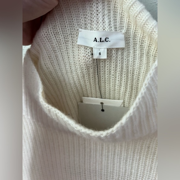 New A.L.C. Helena Ribbed Merino Wool Sweater in Off White Size Small - Picture 7 of 10